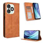 For itel A50 Magnetic Buckle Retro Texture Leather Phone Case(Brown) - 1