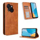 For itel A50C Magnetic Buckle Retro Texture Leather Phone Case(Brown) - 1