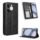 For itel A80 4G Magnetic Buckle Retro Texture Leather Phone Case(Black) - 1