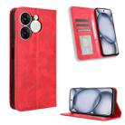 For itel A80 4G Magnetic Buckle Retro Texture Leather Phone Case(Red) - 1