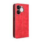 For itel A80 4G Magnetic Buckle Retro Texture Leather Phone Case(Red) - 3