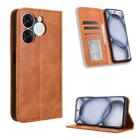 For itel A80 4G Magnetic Buckle Retro Texture Leather Phone Case(Brown) - 1