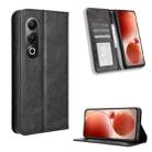 For itel S25 4G Magnetic Buckle Retro Texture Leather Phone Case(Black) - 1