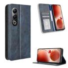 For itel S25 4G Magnetic Buckle Retro Texture Leather Phone Case(Blue) - 1