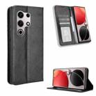 For itel S25 Ultra 4G Magnetic Buckle Retro Texture Leather Phone Case(Black) - 1