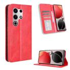 For itel S25 Ultra 4G Magnetic Buckle Retro Texture Leather Phone Case(Red) - 1