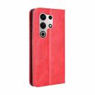 For itel S25 Ultra 4G Magnetic Buckle Retro Texture Leather Phone Case(Red) - 3