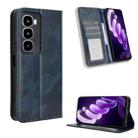 For itel City 100 4G Magnetic Buckle Retro Texture Leather Phone Case(Blue) - 1