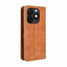 For itel Zeno 10 Magnetic Buckle Retro Texture Leather Phone Case(Brown) - 3