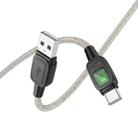 hoco U124 3A USB to USB-C / Type-C Smart Power-off Data Cable, Length: 1.2m(Black) - 3