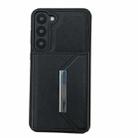 For Samsung Galaxy S21 5G Solid Color Metal Buckle Card Slots Bag Phone Case(Black) - 2