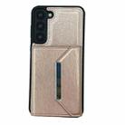 For Samsung Galaxy S21 5G Solid Color Metal Buckle Card Slots Bag Phone Case(Rose Gold) - 2