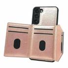 For Samsung Galaxy S21 5G Solid Color Metal Buckle Card Slots Bag Phone Case(Rose Gold) - 3