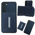 For Samsung Galaxy S21+ 5G Solid Color Metal Buckle Card Slots Bag Phone Case(Blue) - 1