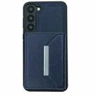 For Samsung Galaxy S21+ 5G Solid Color Metal Buckle Card Slots Bag Phone Case(Blue) - 2