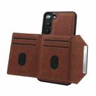 For Samsung Galaxy S21+ 5G Solid Color Metal Buckle Card Slots Bag Phone Case(Brown) - 3