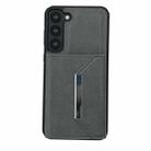 For Samsung Galaxy S21+ 5G Solid Color Metal Buckle Card Slots Bag Phone Case(Grey) - 2