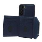 For Samsung Galaxy S22 5G Solid Color Metal Buckle Card Slots Bag Phone Case(Blue) - 3