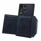 For Samsung Galaxy S23 Ultra 5G Solid Color Metal Buckle Card Slots Bag Phone Case(Blue) - 3