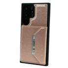 For Samsung Galaxy S23 Ultra 5G Solid Color Metal Buckle Card Slots Bag Phone Case(Rose Gold) - 2