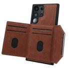 For Samsung Galaxy S22 Ultra 5G Solid Color Metal Buckle Card Slots Bag Phone Case(Brown) - 3