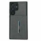 For Samsung Galaxy S22 Ultra 5G Solid Color Metal Buckle Card Slots Bag Phone Case(Grey) - 2