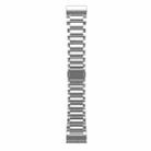 For Garmin Tactix 7 Pro / Fenix 7X 26mm Three-Bead Magnetic Buckle Metal Quick Release Watch Band(Silver) - 2