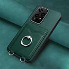 For Honor 200 Lite Global R20 Ring Card Holder Phone Case(Green) - 2