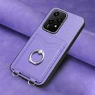 For Honor 200 Lite Global R20 Ring Card Holder Phone Case(Purple) - 2