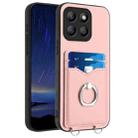 For Honor X8b Global R20 Ring Card Holder Phone Case(Pink) - 1