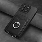 For Honor X8b Global R20 Ring Card Holder Phone Case(Black) - 2