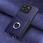 For Honor X8b Global R20 Ring Card Holder Phone Case(Blue) - 2