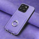 For Honor X8b Global R20 Ring Card Holder Phone Case(Purple) - 2