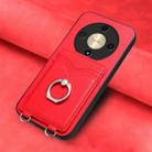 For Honor X9b / Magic6 Lite R20 Ring Card Holder Phone Case(Red) - 2