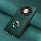 For Honor X9b / Magic6 Lite R20 Ring Card Holder Phone Case(Green) - 2