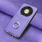 For Honor X9b / Magic6 Lite R20 Ring Card Holder Phone Case(Purple) - 2