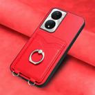 For Honor X7b / Play 8T 5G R20 Ring Card Holder Phone Case(Red) - 2