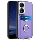 For Honor X7b / Play 8T 5G R20 Ring Card Holder Phone Case(Purple) - 1