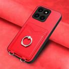 For Honor X6a Global R20 Ring Card Holder Phone Case(Red) - 2