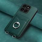 For Honor X6a Global R20 Ring Card Holder Phone Case(Green) - 2