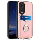 For Honor 90 R20 Ring Card Holder Phone Case(Pink) - 1