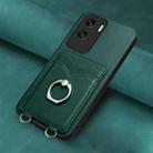 For Honor X50i R20 Ring Card Holder Phone Case(Green) - 2