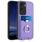 For Honor X50i R20 Ring Card Holder Phone Case(Purple) - 1