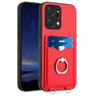 For Honor X7a / Play7T R20 Ring Card Holder Phone Case(Red) - 1