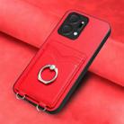 For Honor X7a / Play7T R20 Ring Card Holder Phone Case(Red) - 2