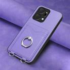For Honor X7a / Play7T R20 Ring Card Holder Phone Case(Purple) - 2