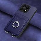 For Honor X8a R20 Ring Card Holder Phone Case(Blue) - 2