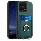 For Honor X8a R20 Ring Card Holder Phone Case(Green) - 1