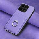 For Honor X8a R20 Ring Card Holder Phone Case(Purple) - 2