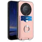 For Honor X9a / Magic5 Lite R20 Ring Card Holder Phone Case(Pink) - 1